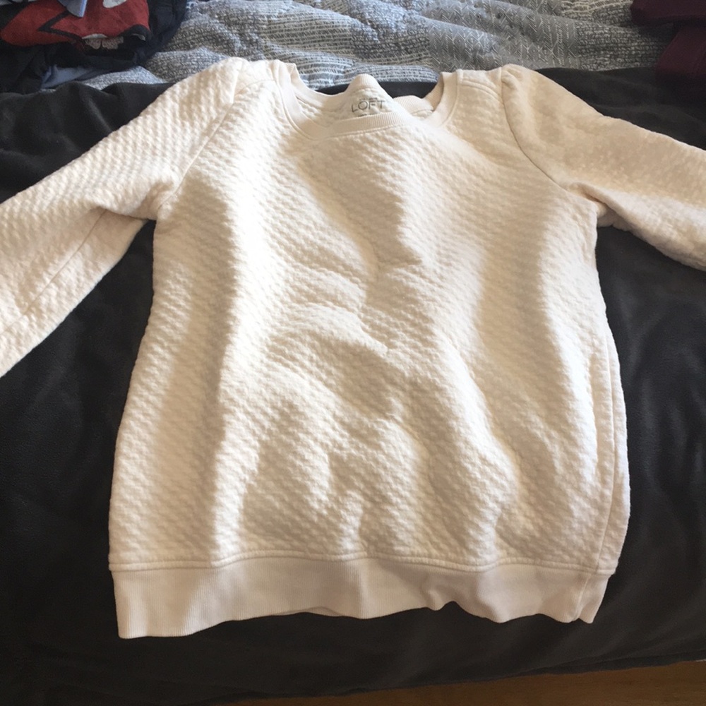 Quilted cream long sleeve top